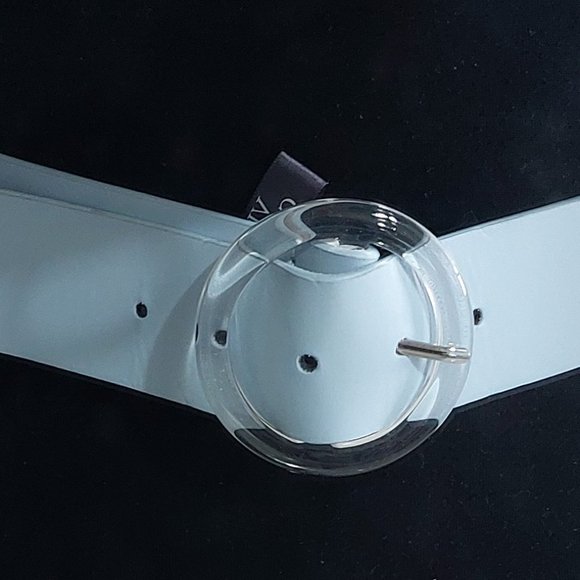 Vince Camuto White Belt with Transparent Buckle - Picture 1 of 7